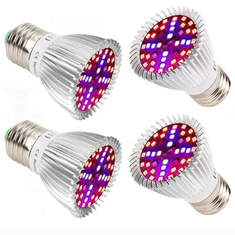 Piante lampada a LED, 4 pezzi, 20 W, E27, lampada a incandescenza a spettro completo per giardini interni